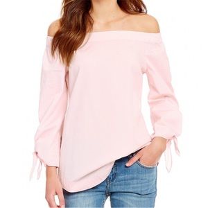 Free People Show Me Your Shoulder Blouse In Pink Sz-Med.